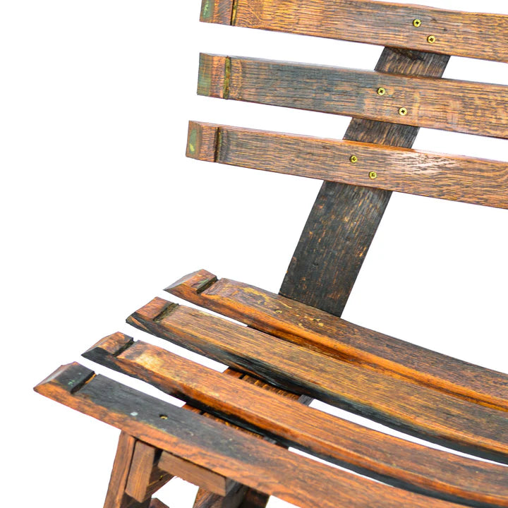 Whiskey Wide Barrel Bench with Backrest