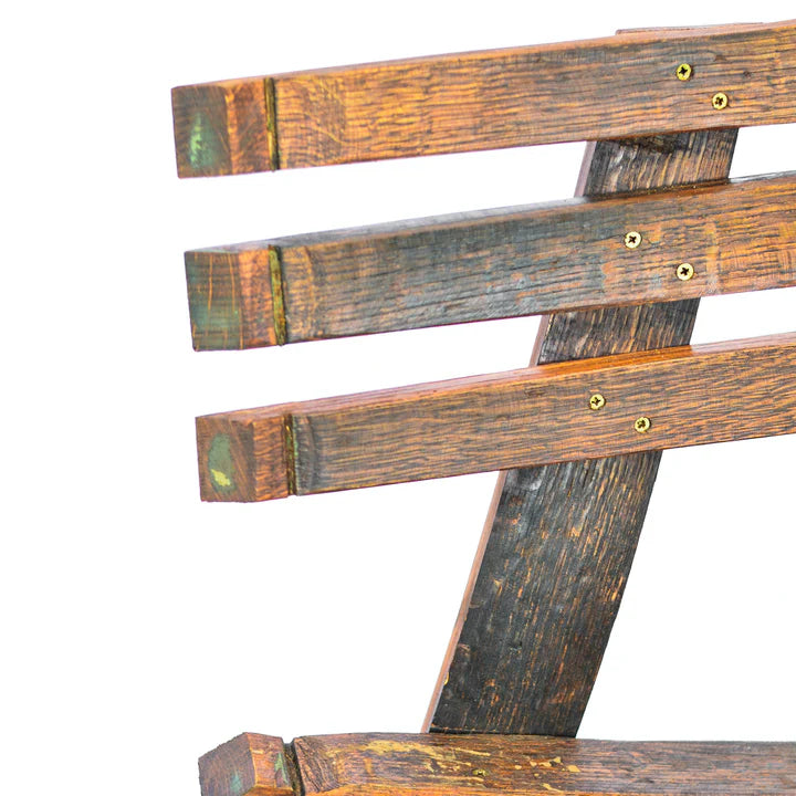 Whiskey Wide Barrel Bench with Backrest