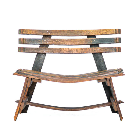 Whiskey Wide Barrel Bench with Backrest
