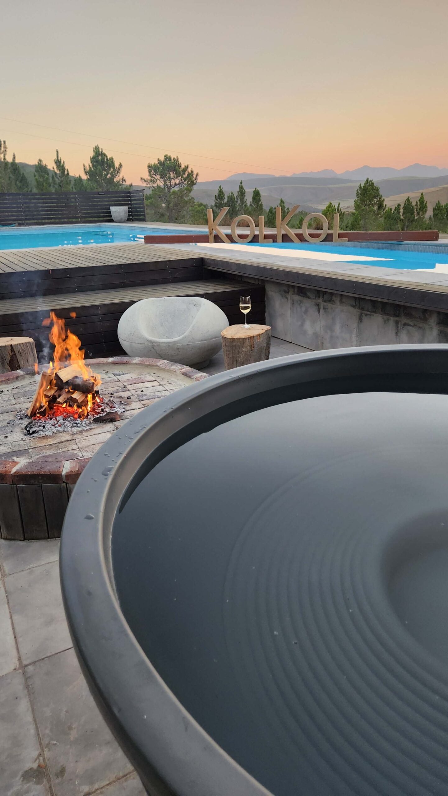 KolKol Luna Mist Green Hot Tub Wood-Fired